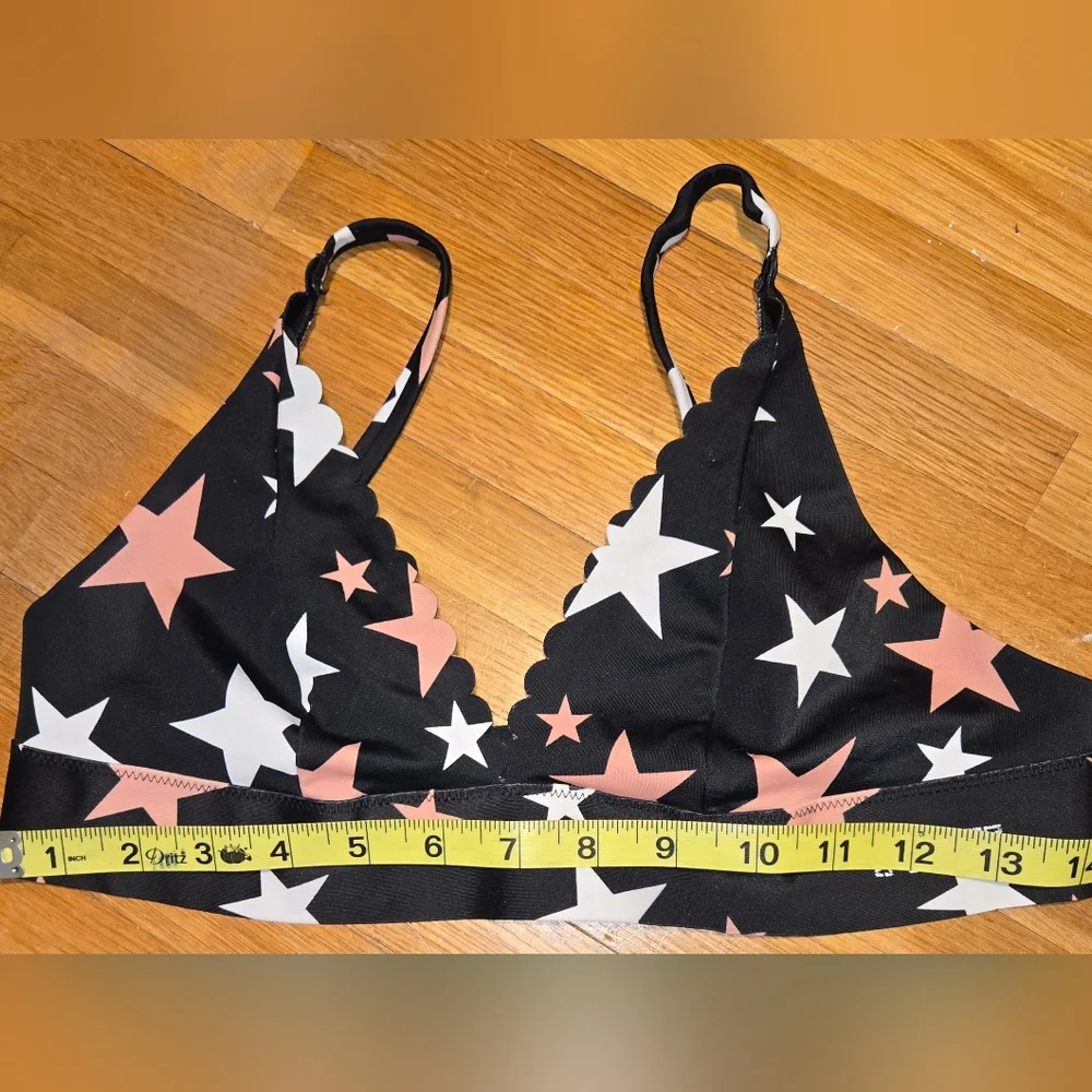 PINK Victoria's Secret Black Pink White Star Bralette